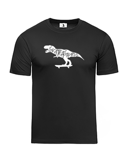 Футболка Skateasaurus unisex черная с белым рисунком