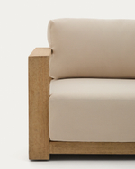 Угловой 5-местный диван Ambra из массива акации со светлой отделкой 248 см