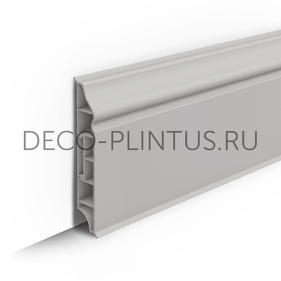 Плинтус напольный Фигурный IDEAL Дюра, 002 Светло-серый, 80х16мм 2,20м