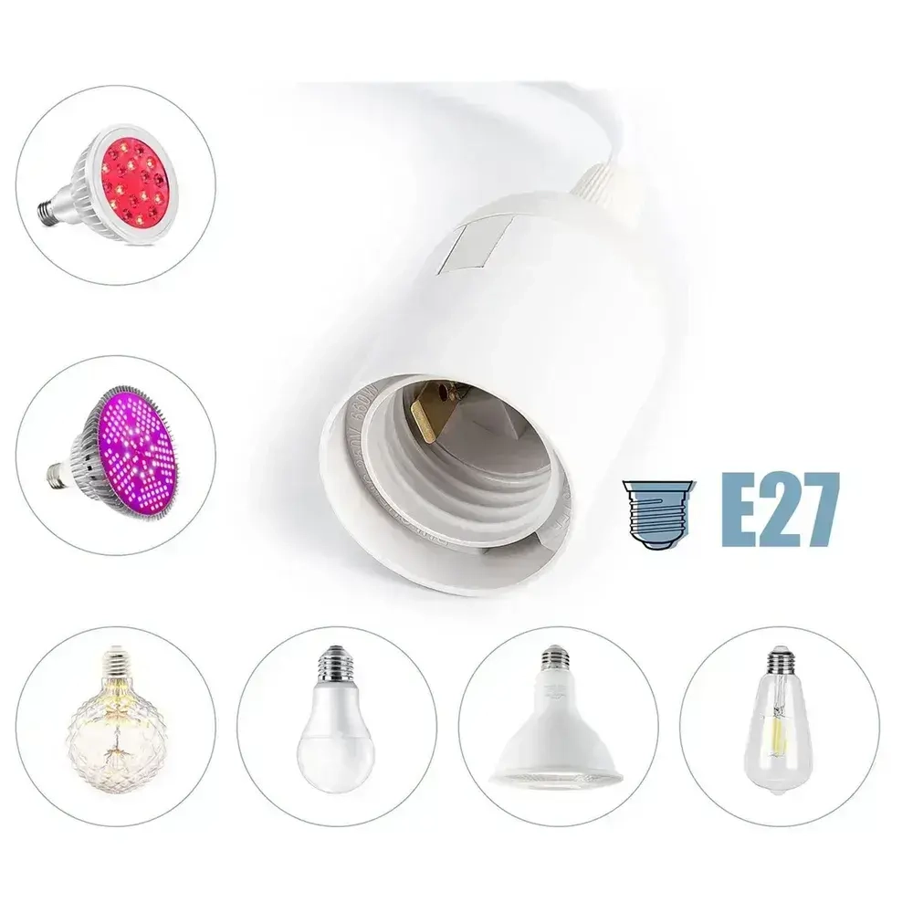 Патрон E27 с проводом и выключателем 1.8м Орбита OT-ELS11 Белый