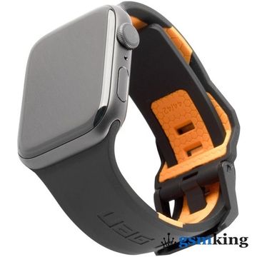UAG Civilian Silicone Watch Strap for Apple Watch 42|44|45mm Black / Orange (Чёрный)19148D114097