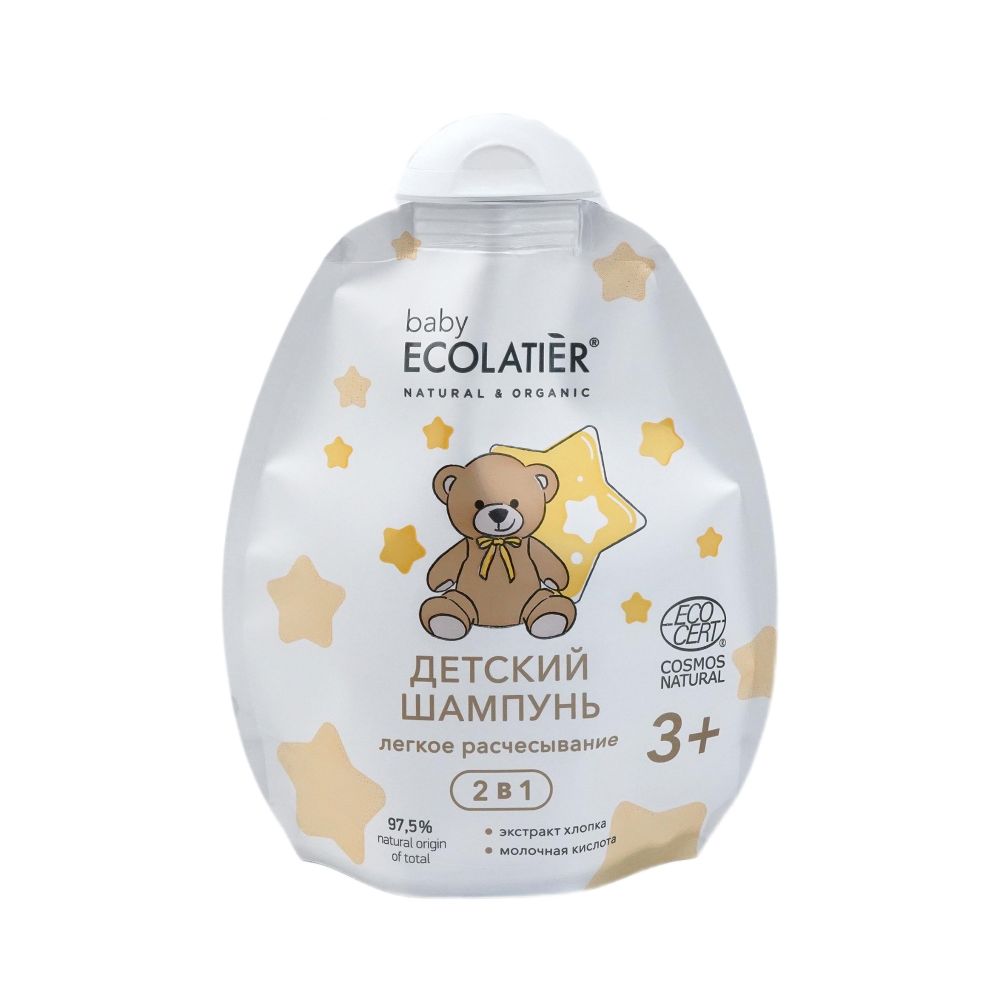 Детский Шампунь 2 в 1 "Легкое расчесывание" BABY 3+ (рефил)  250 мл (ECOLATIER)