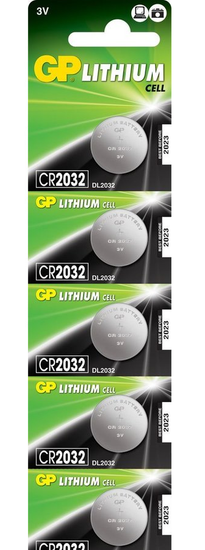 Батарейка GP CR2032 BL5 Lithium 3V
