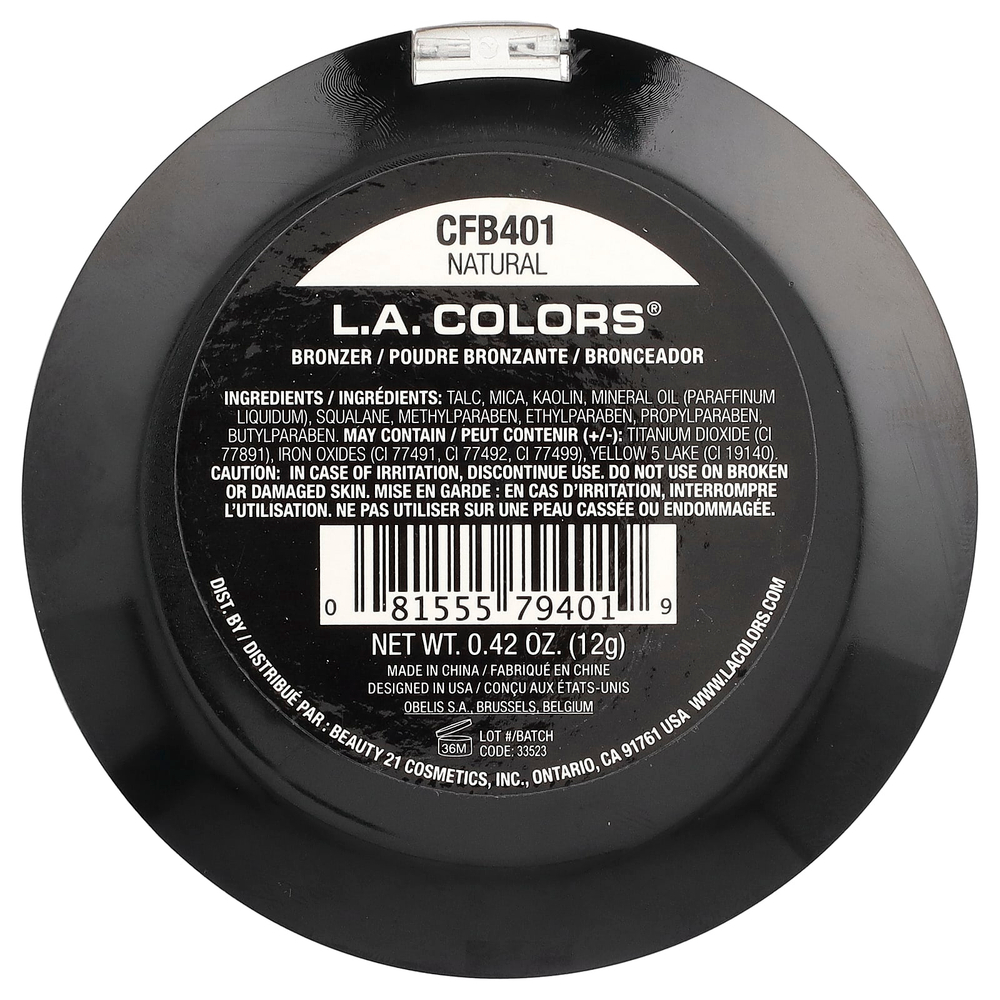 L.A. Colors, бронзер, CFB401 натуральный, 12 г (0,42 унции)