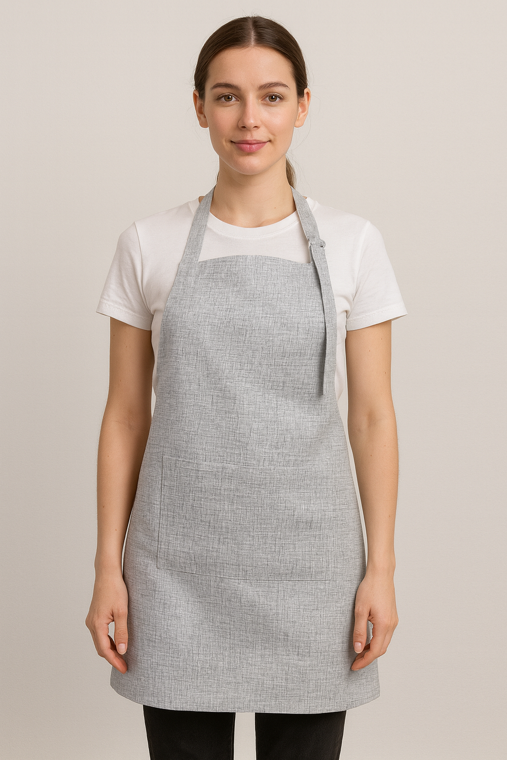 Фартук "Клетка" с карманом, на завязках, хлопок