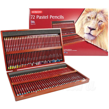 Набор из 72 пастельных карандашей Derwent "Pastel Pencils"  в деревянной коробке