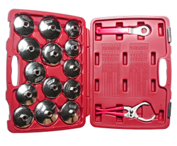 Набор съемников фильтра масляного "чашка" 16 предметов в кейсе JTC