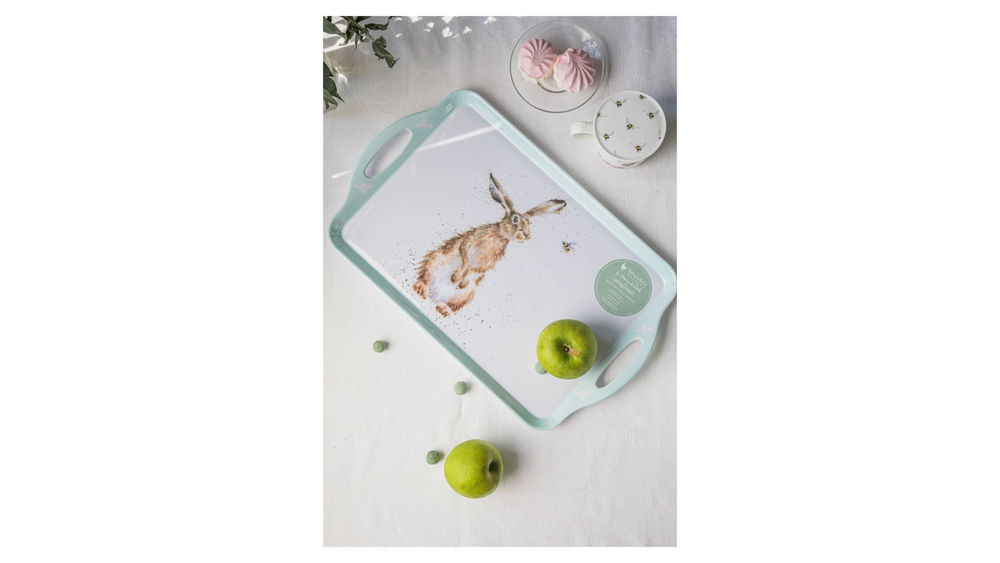 Поднос с ручками 48х29.5см Pimpernel Забавная фауна Зайка и пчела
