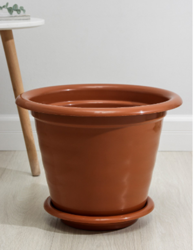 Горшок для цветов с поддоном «Виола», 16 л, пластиковый, коричневый