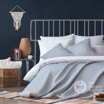 Покрывало пледового типа КУББ (арт. BL02-281-04) - 230х250 см. - синий