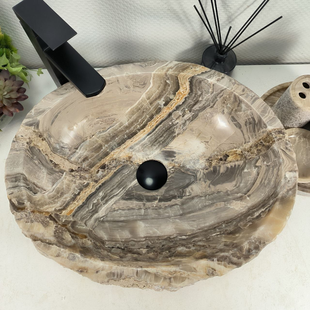Раковина из оникса Erozy Grey EO-64512 51*41*15 0156