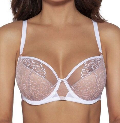 Бюстгальтер plus size на каркасах с нежной вышивкой (Размер: 75L) (Цвет: белый)