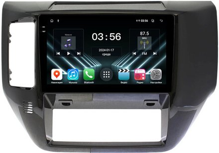 Магнитола для Nissan Patrol Y61 2004-2010 (рамка черная глянцевая) - FarCar DX3260M монитор 9.5" IPS на Android 13, 4+64Гб, CarPlay