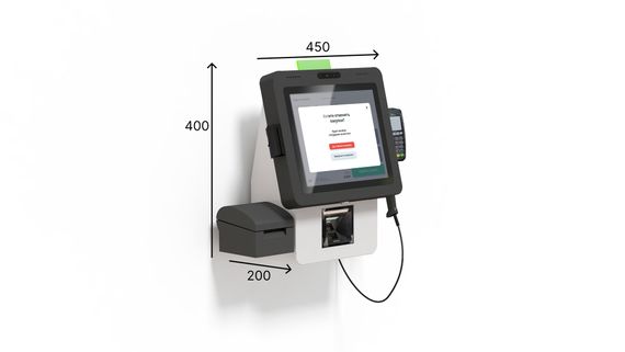 POScenter SCO-K170 Light_V2 (17”, J4125, 8Gb, SSD128Gb, 2D сканер, Светофор, З цвета, полка для ПИН-пад, полка для ККТ, крепление на прилавок, крепление на стену)