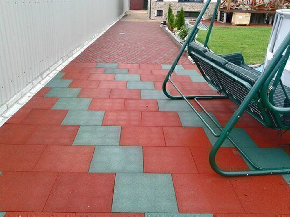 Резиновая плитка 100х100х2 см Оранжевая