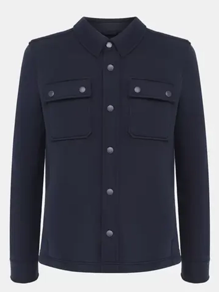 Куртка-рубашка муж. Aeronautica 030 синий 1964 лого плечо