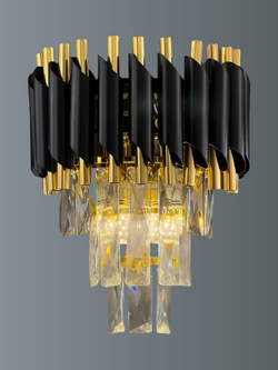 Бра настенное Lanbos Metal, 2 лампы Е14, 80 Вт, до 5 кв м, черное с золотом