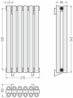 Сунержа Эстет-00 500х270 6 секций