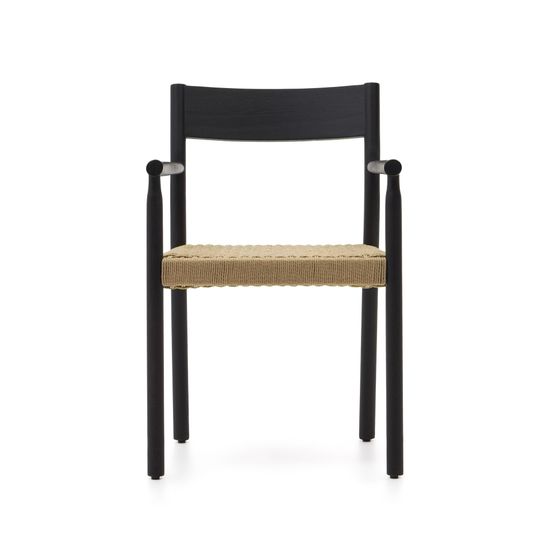 Yalia Стул из массива дуба с черной отделкой и сиденьем из 100% веревки La Forma Испания 