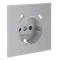 Накладка для розетки с заземлением и защитными шторками, с USB A+C, S70 (серый) vls001016