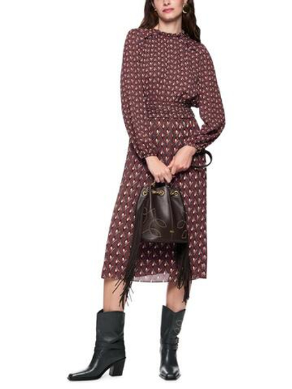 Marc Cain Платье c акцентом на талии, декорированное рюшами