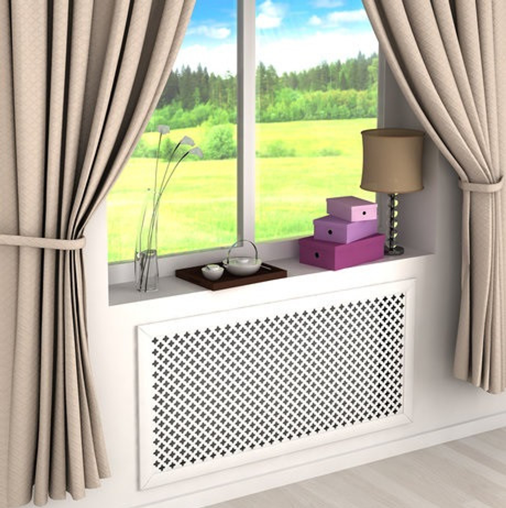 Решетка радиаторная Стильный дом Готико v545714 1200х600 мм белая