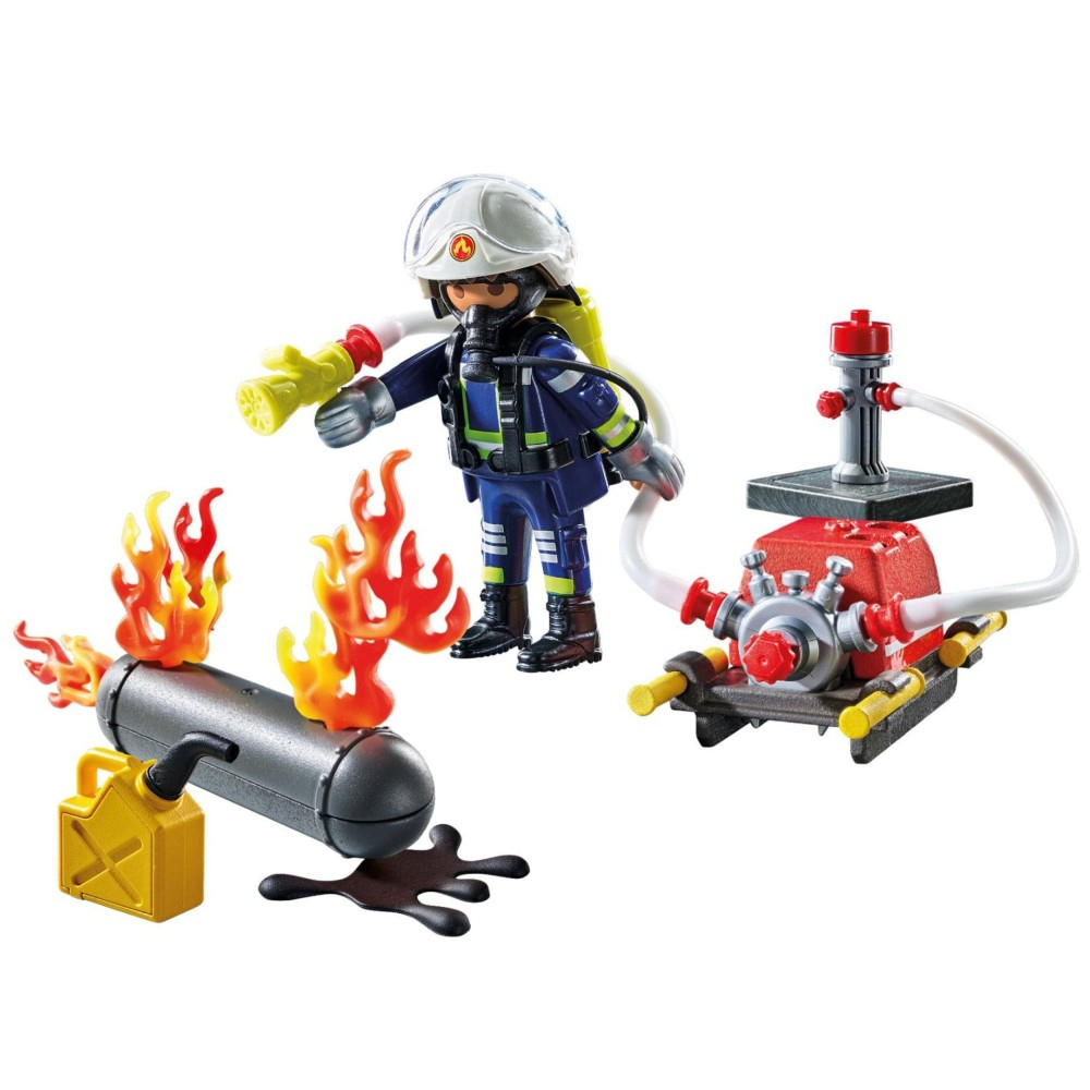Playmobil - Action Heroes Пожарный с водяным насосом 71826