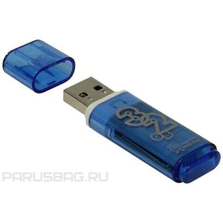 Память 32GB, Smart Buy, Glossy, Flash Drive USB 2.0, голубой, пластик. корпус