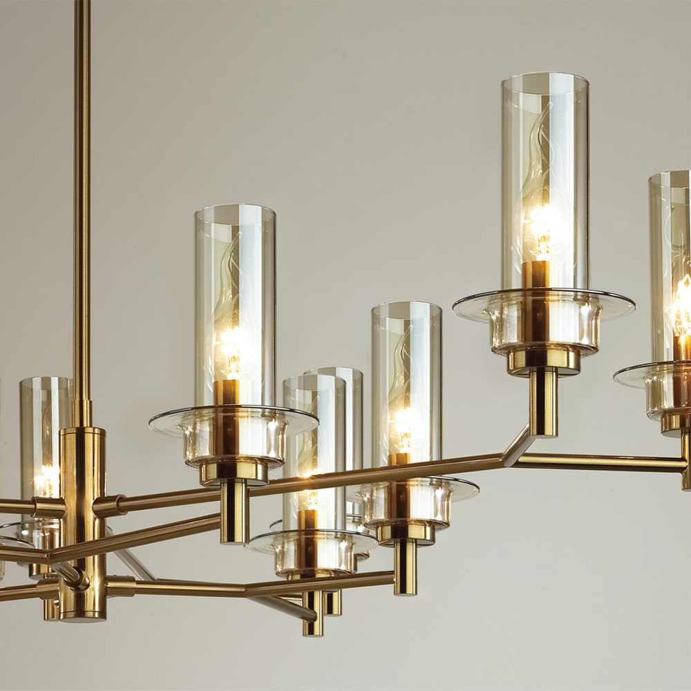 6554/12C CLASSI LN26 098 бронза/коньячный/металл/стекло Люстра потолочная E14 12*40W 220V MADONNA