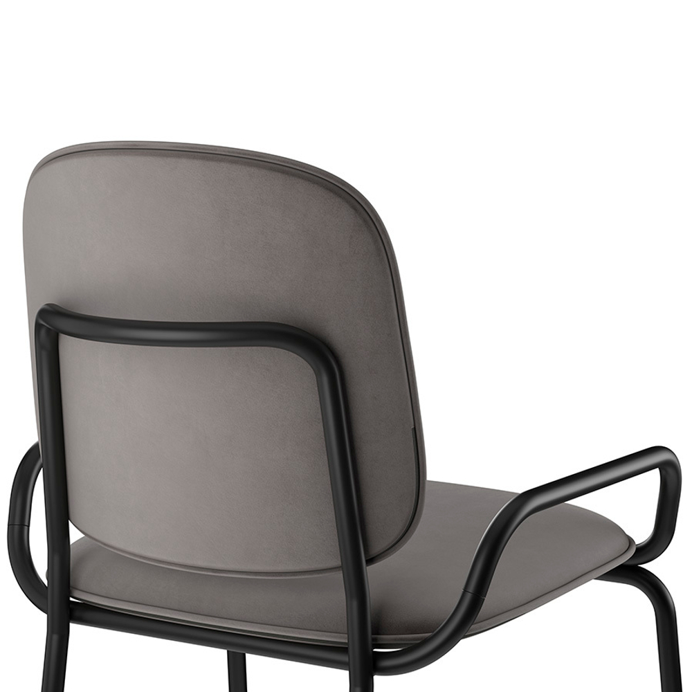 Стул барный Ror, 2 frame, велюр, черный/серый