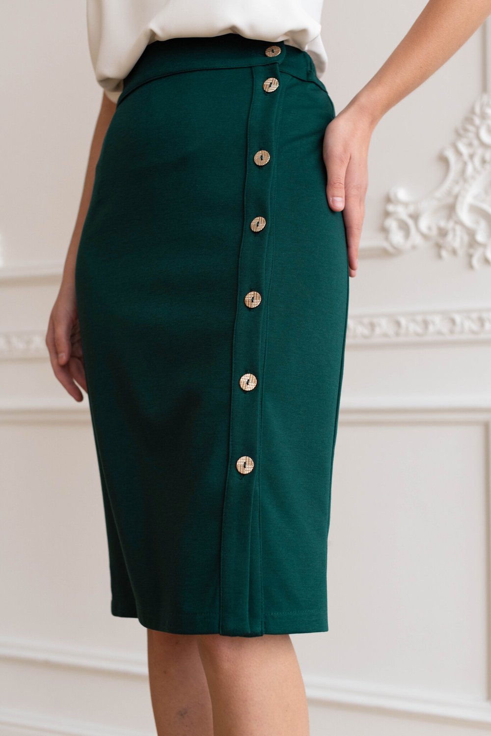 Юбка-карандаш малахит из вискозы