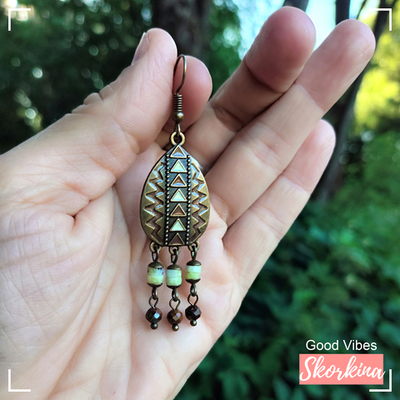 Серьги с тигровым глазом и эмалью "Марокко": авторские / Good Vibes Skorkina