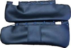 Чехлы на козырьки ЛАДА Ларгус, РЕНО Логан, Дастер, Сандеро (синяя нить Рубин)