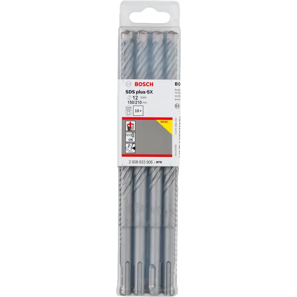 Бур по бетону SDS plus-5X 12x150x210 мм, 10 шт. BOSCH 2608833906