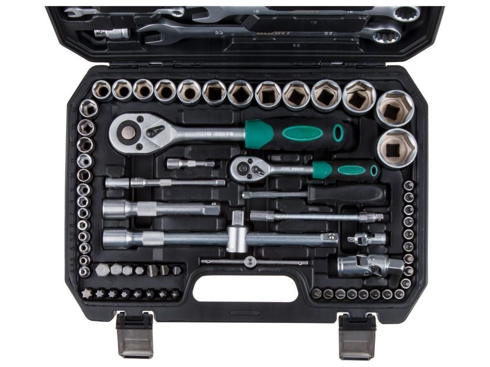 Набор головок и ключей 82 предмета ВОЛАТ (1/4", 1/2", 6 граней )