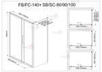 Душевой уголок AvaCan FB 120-140  + SB 90