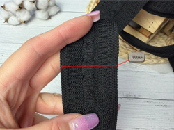 Лампас ТРИКОТАЖН. косы черные 4см