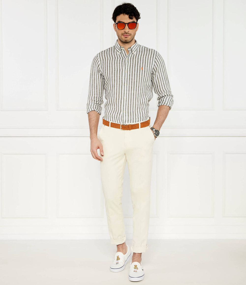 Льняная рубашка POLO RALPH LAUREN - оливковый(710837274)