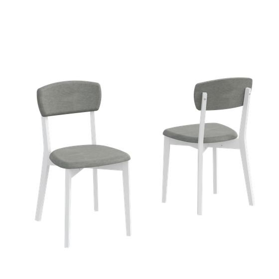 Стулья DAFNA 3 белый матовый + серый 234, 2 шт, для кухни мягкие, обеденные, в гостиную