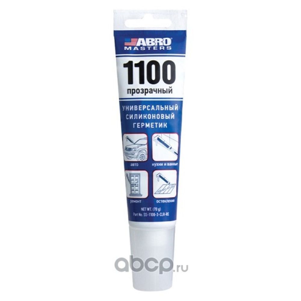 Клей герметик 1100 силикон. 70 гр Прозрач. (ABRO)