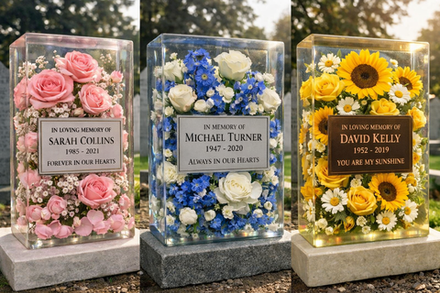 Памятники из эпоксидной смолы и цветов