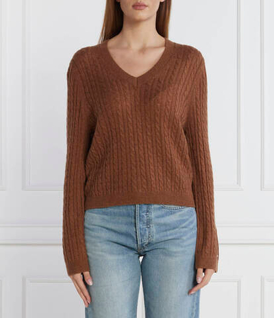 Хлопковый свитер soft cable Tommy Hilfiger - коричневый(WW0WW39887)
