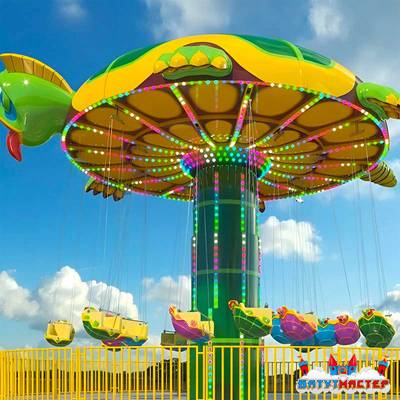 Цепочная карусель с наклоном «Зелёная черепаха», 16 мест, 10×10×6,2 м