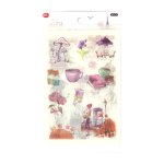 Наклейки детские Alingar, 10 см х 18,5 см, "Нежность", ассорти, (кофе, сладости, роллы), бумага, пакет с европодвесом