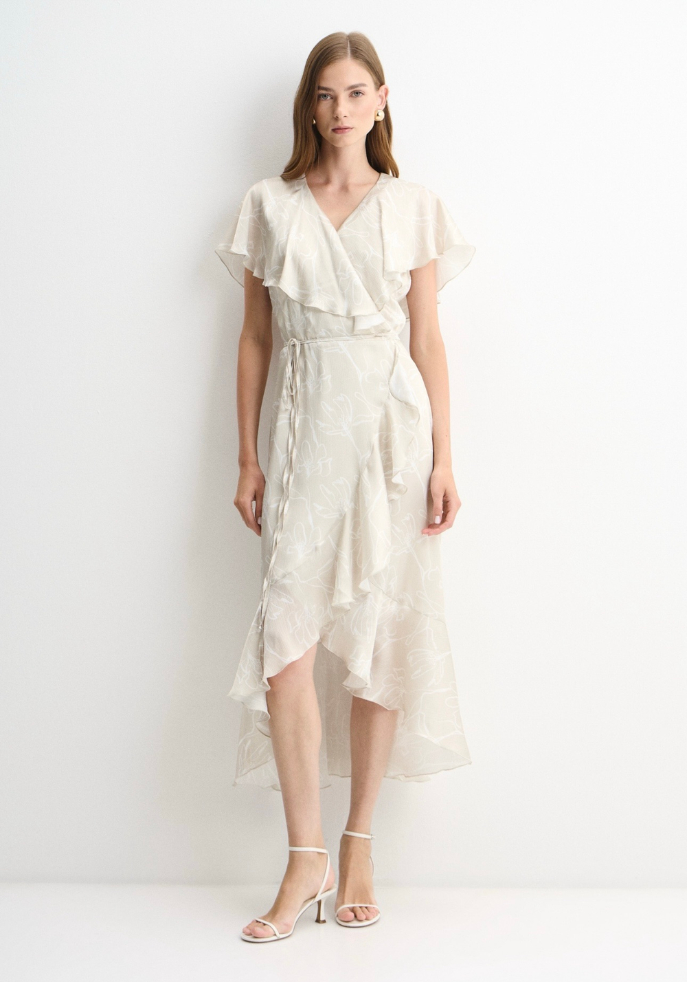 Платье Нежность миди бежевый