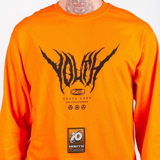 Лонгслив ЮНОСТЬ™ «Corp Death» Оранжевый