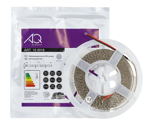 Лента светодиодная 2835, 180 LED/м, 12V, 14,4W/м, 10 мм, IP20, теплый белый, AQ