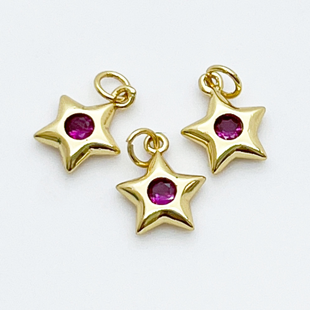 Подвеска Звезда, цвет золото, фианит, размер 11*8,5 мм, цена за 1 шт