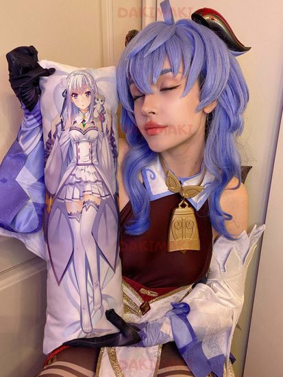 Мини дакимакура Эмилия из Re:Zero. Жизнь с нуля в альтернативном мире арт. M0397, 60х20 см