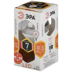 Лампочка светодиодная ЭРА LED P45-7W-827-E14-Clear E14 / Е14 7Вт шар теплый белый свет